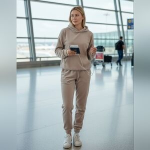 Women's Tan Hoodie and Jogger Set